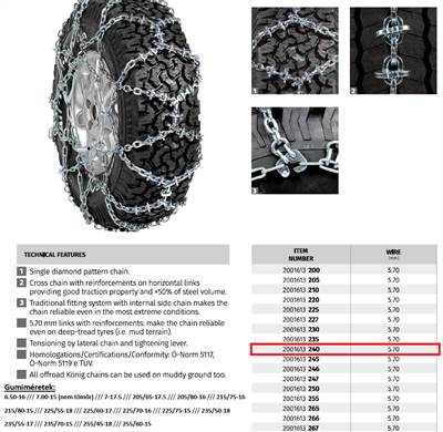 König Polar HD 240 hólánc 2001613240