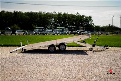 Új billenős autószállító utánfutó (4x2m - 2500kg) - rámpával - akciósan 1.790.000 Ft