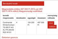  255/4020" újszerű Continental téli gumi gumi