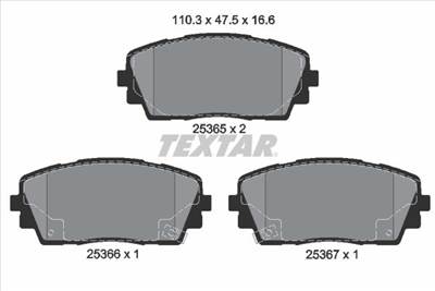 Fékbetét készlet TEXTAR 2536501 for KIA, HYUNDAI