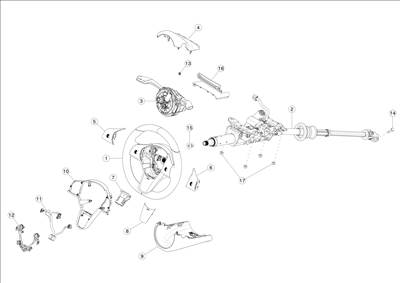 Tesla Model Y 2020-tól Felső kormánymű és kormánykerék