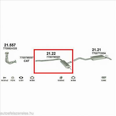 Marix 21-22 középső kipufogó dob - RENAULT R21