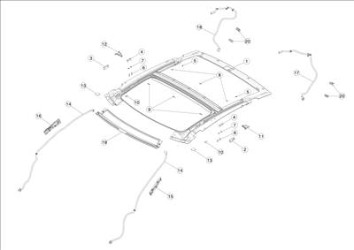 Tesla Model S 2012-2016 Panoráma tető keret és vízleeresztő