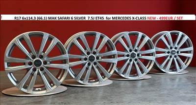 R17 6x114,3 (66,1) MAK SAFARI 6 SILVER  7.5J ET45 új alufelnik felnik 17" 