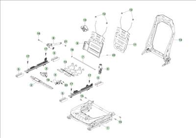 Tesla Model 3 Highland 2023-tól Első ülés sínek és motorok