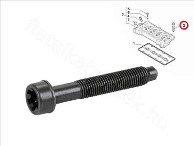 Hengerfej csavar  - COMPASS, BRAVO, 124, MITO, DELTA, GIULIETTA - 55228524, 46408929 -  - FIAT eredeti Eredeti új 55228524