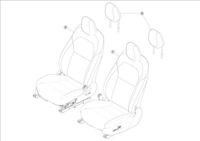 Tesla Model 3 Highland 2023-tól Első ülések