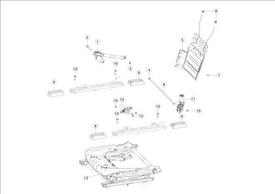 Tesla Model 3 2017-2023 Első ülés sínek és motorok