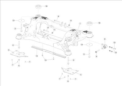 Tesla Model S 2012-2016 Hátsó bölcső