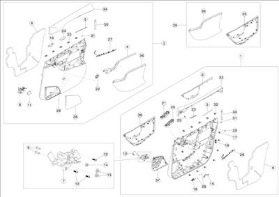 Tesla Model S 2012-2016 Első ajtók kárpitjai