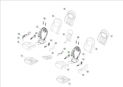 Tesla Model 3 Highland 2023-tól Első ülés borítások