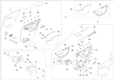 Tesla Model S 2012-2016 Hátsó ajtók kárpitjai