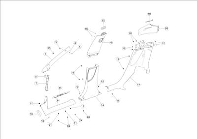 Tesla Model S 2012-2016 A, B és C oszlop takarók