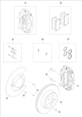 Tesla Model 3 Highland 2023-tól Első féktárcsák és fékbetétek