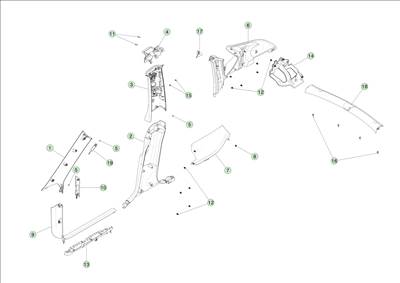 Tesla Model Y 2020-tól A, B és C oszlop takarók