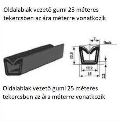 Oldalablak vezető gumi 25 méteres tekercsben az ára méterre vonatkozik