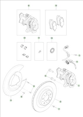Tesla Model 3 Highland 2023-tól Hátsó féktárcsák és fékbetétek