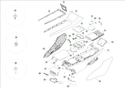 Tesla Model Y 2020-tól Facelift középkonzol