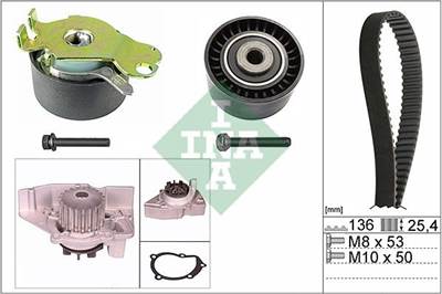 Vízpumpa + fogasszíj készlet Schaeffler INA 530 0236 30 for CITROËN, PEUGEOT