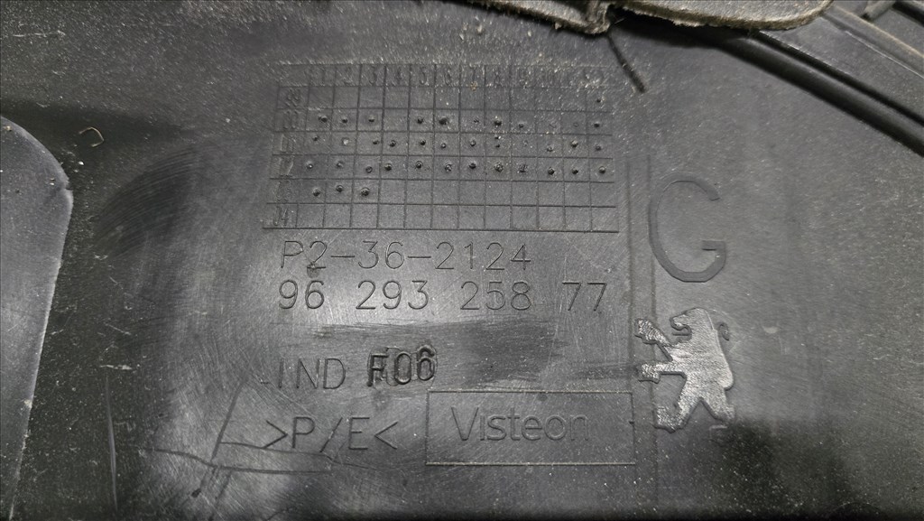 Peugeot 206 elektromos bal első ajtókárpit 9629325877 2. kép