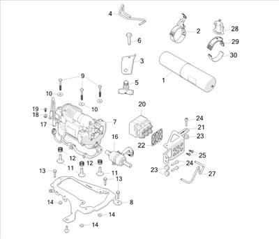 Tesla Model S 2012-2016 Légrugó kompresszor és tartály