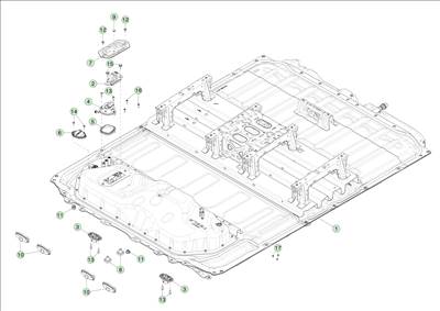 Tesla Model Y 2020-tól Magasfeszültségű akkumulátor