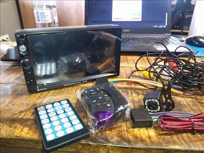 Új Podofo 7023B 7" érintőképernyős 2DIN autórádió + tolatókamera