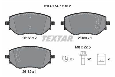Fékbetét készlet TEXTAR 2618801 for MITSUBISHI, NISSAN, RENAULT