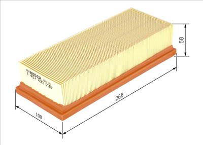 légszűrő BOSCH 1 457 433 736 for ROVER, MG, BLMC, SAIC MOTOR, …