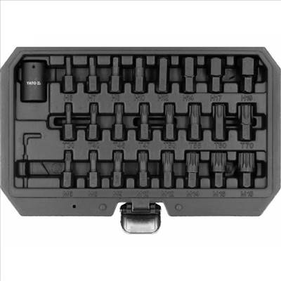 Ütvecsavarozó bitfej készlet 1/2" 25 részes Yato