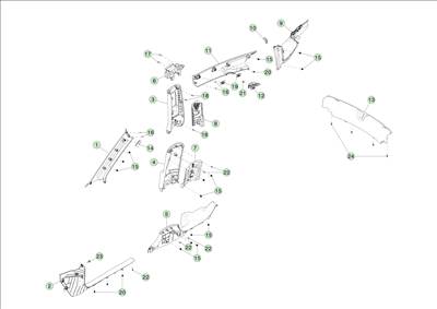 Tesla Model 3 Highland 2023-tól A, B és C oszlop takarók