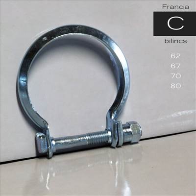 Francia C kipufogó cső bilincs - 80mm, egycsavaros, Renault, PSA