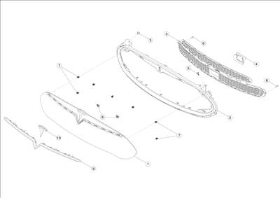 Tesla Model S 2012-2016 Első díszrács és tartozékok