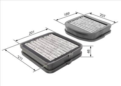 szűrő, utastér levegő BOSCH 1 987 432 533 for MERCEDES-BENZ, MAYBACH