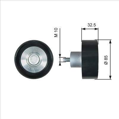 GATES T36625 - hosszbordásszíj vezetőgörgő MERCEDES-BENZ