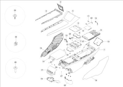 Tesla Model 3 2017-2023 Facelift középkonzol