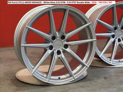 R19 5x112 (73,1) ARCEO MONACO - White-Silver 8.5J ET30 - 9.5J ET37 kétszéles alufelnik felnik