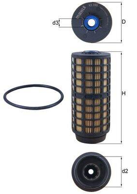 MAHLE KX 399D - Üzemanyagszűrő FUSO (MITSUBISHI) IVECO MITSUBISHI