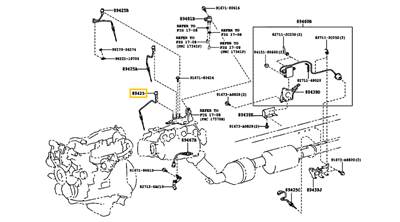 89425-71070 8942571070 Toyota Hiace / Hilux / Land Cruiser Kipufogógáz Hőmérséklet Érzékelő (2.4 D 2GDFTV, 2.8 D 1GDFTV, 2015–)