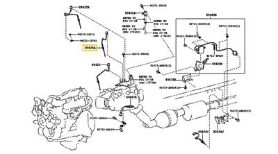 89425-71080 8942571080 Toyota Hiace / Hilux / Land Cruiser Kipufogógáz Hőmérséklet Érzékelő (2.4 D 2GDFTV, 2.8 D 1GDFTV, 2015–)