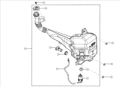 Tesla Model S 2012-2016 Ablakmosó tartály és motor