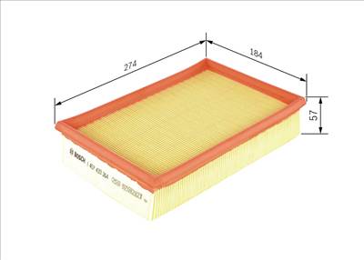 légszűrő BOSCH 1 457 433 264 for VW, SEAT, CITROËN, PEUGEOT, …