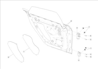 Tesla Model S 2012-2016 Hátsó ajtó zsanérok és tartozékok