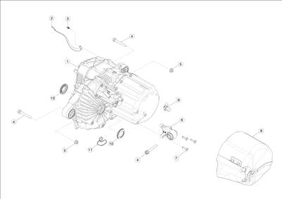 Tesla Model S 2012-2016 Hátsó kis motor és részei