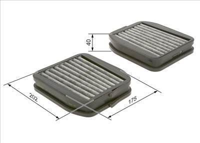 szűrő, utastér levegő BOSCH 1 987 432 512 for MERCEDES-BENZ