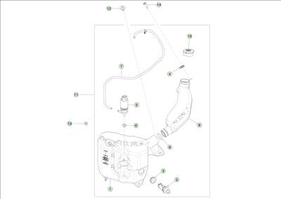 Tesla Model Y 2020-tól Ablakmosó tartály és motor