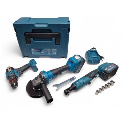 Hitman akkus gépe szett sarokcsiszoló-csavarbehajtó-racsnis kulcs