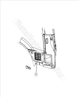 Hátfal szellőző  -  - K68260545AA -  - FIAT eredeti Eredeti új K68260545AA