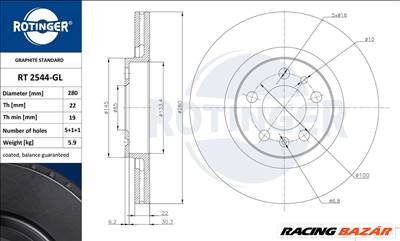 Vw Bora, Golf 4, Audi A3 első féktárcsa - Rotinger