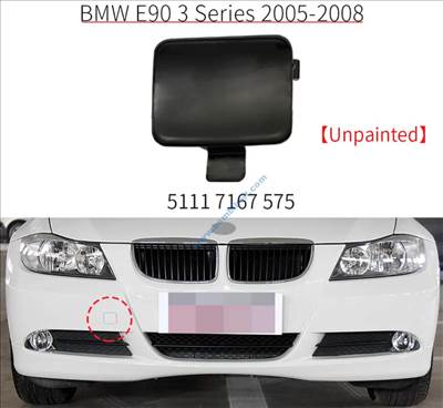 BMW E90 E91 első lökhárító vonószem takaró fedél, 2005-2008